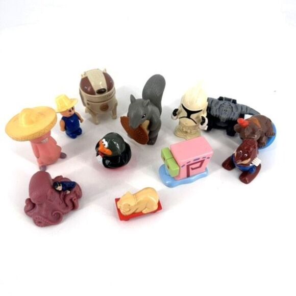 McDonald’s Burger King Wendy’s Kids Meal Toy Figurine Lot Mole Rat Snail Squirre - Picture 2 of 12